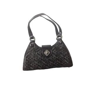 Coldwater Creek Shoulder Bag Women's Purse Brown Woven Vegan Leather‎ Man Made